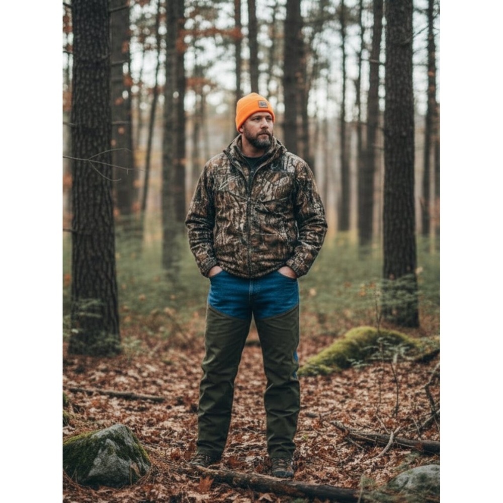 LL Bean Double L Natural Fit Upland Briar Hunting Jeans Blue Brown Mens 44x30